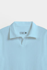 Ottoman Knitted Polo - Maya Blue